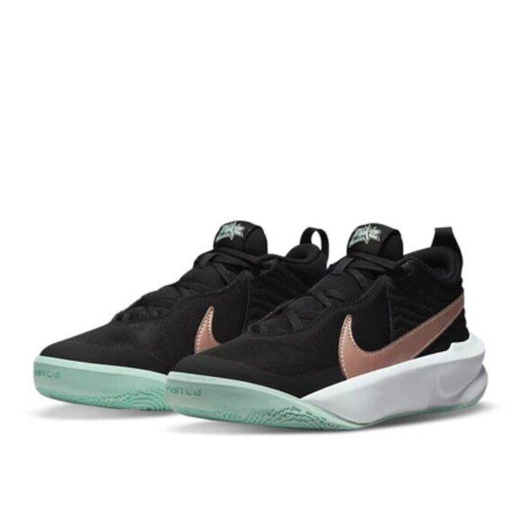 NEW Nike Big Boys Team Hustle D10 Sneakers in Black Mint Metallic Red Bronze 6.5 - Picture 1 of 6
